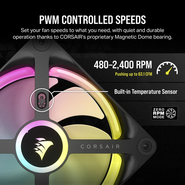 Corsair iCUE Link QX120 RGB 120mm PWM Cabinet Fan
